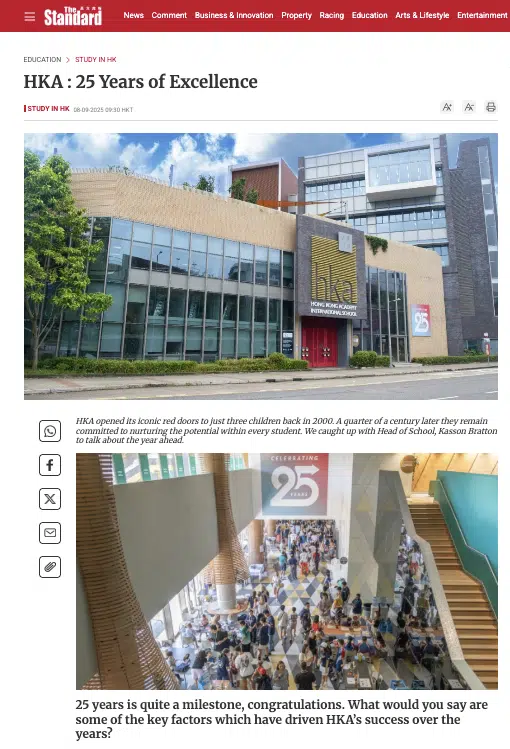 Screencap of a The Standard article on Sep 2025