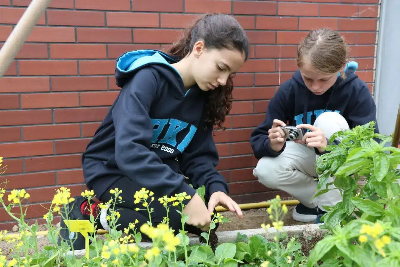 Students in garden