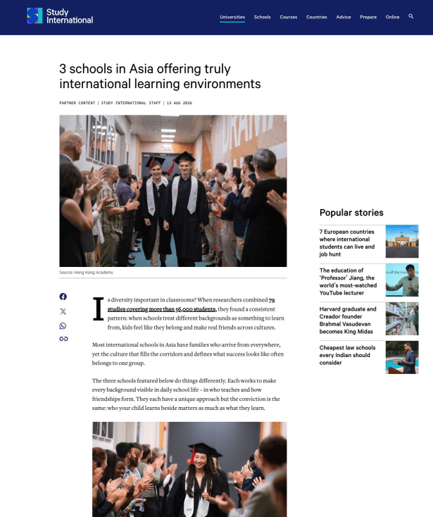 Screencap of a Study International article on Aug 2026